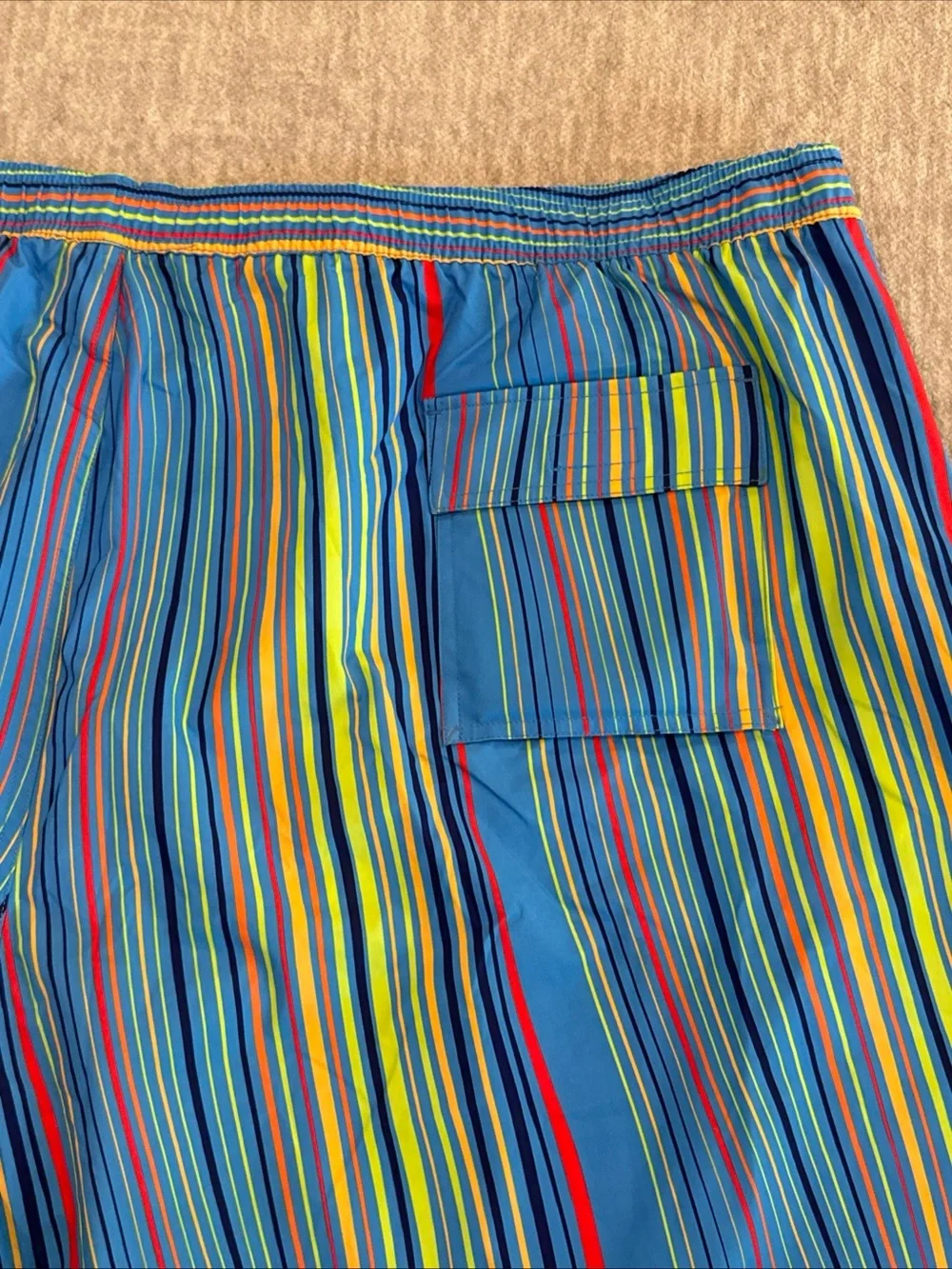 Men’s Size 5XLT Psycho Bunny Adkins 10” Swim Shorts  Glacial Blue Stripes NEW